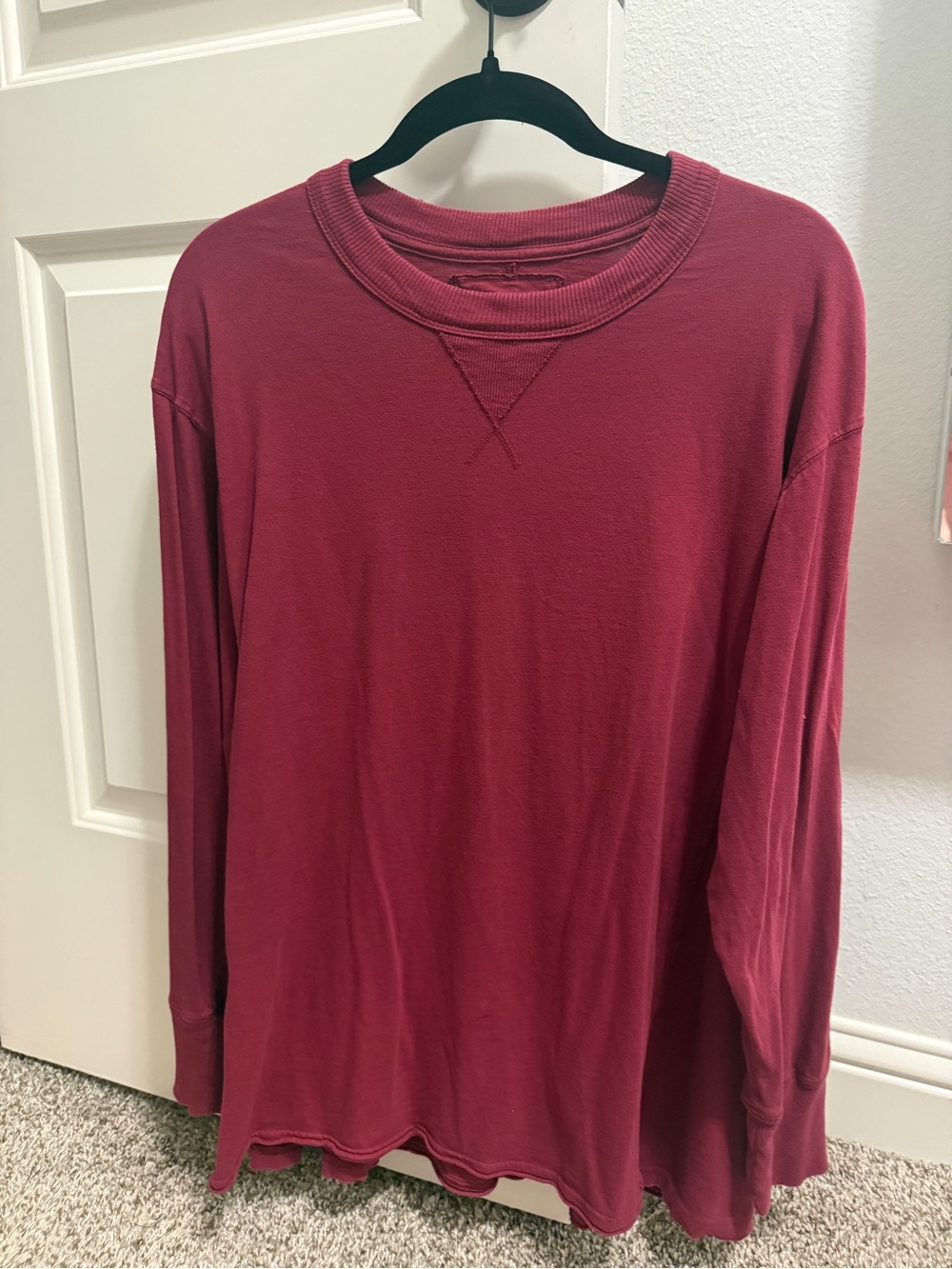 aerie Cozy Long Sleeve Oversized Boyfriend T- Shirt